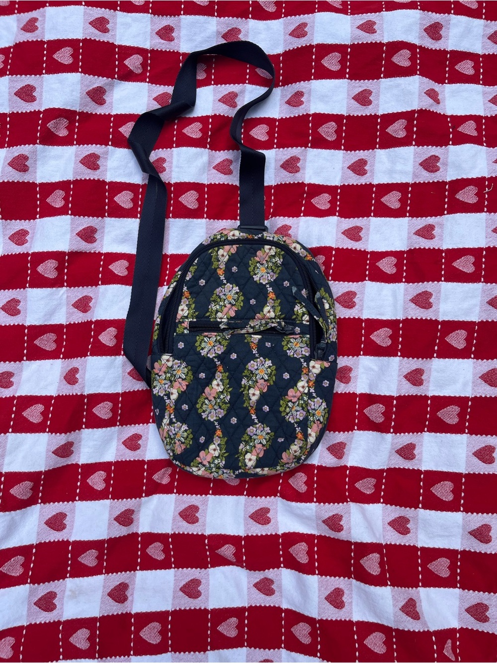 Vera Bradley Navy Floral Quilted Crossbody Bag